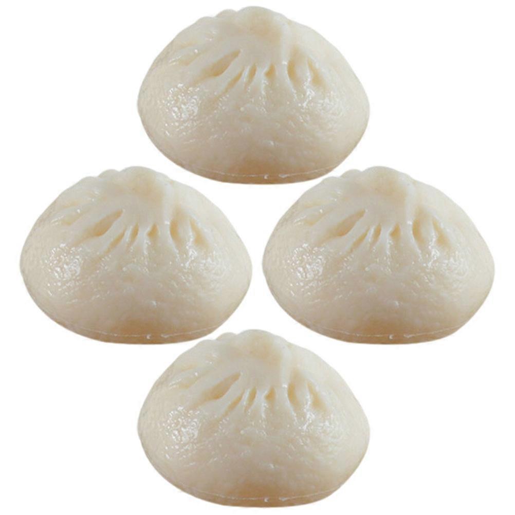 4pcs Realistic Steamed Bun Food Models for Kitchen Play, Restaurant Decor, Easy Clean PVC Props for Photography