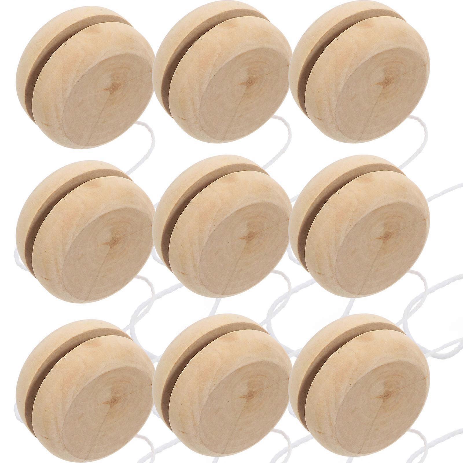 Wooden Yo Yo Balls 15pcs Handcrafted DIY Craft for Creative Play Party Favors Parent Child Interaction Imagination Development