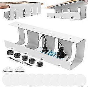 Optimized Cable Management: No-Drill Under Desk Cable Tray for Organized Workspace