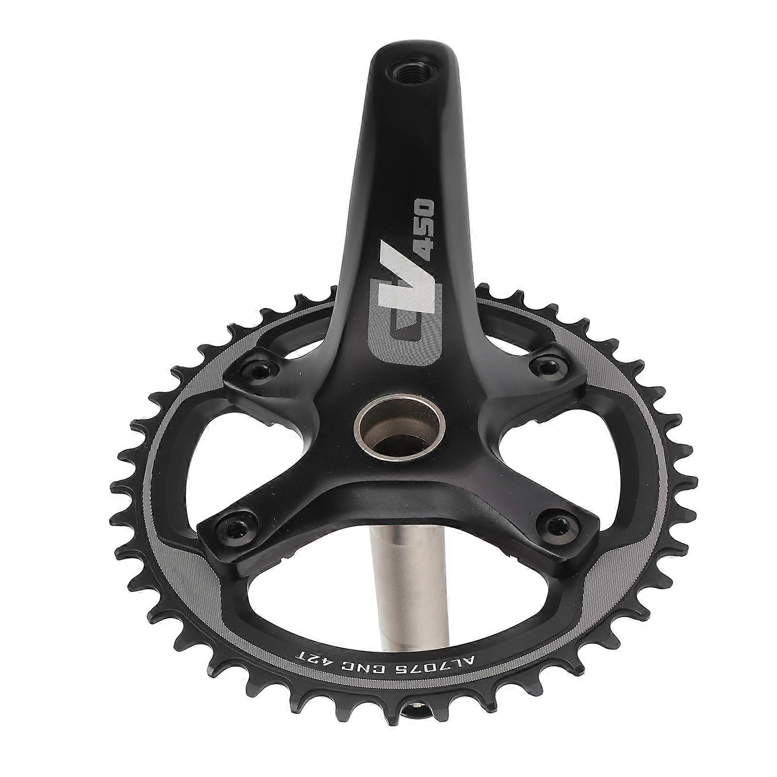 公路自行车曲柄组 42T 曲柄组空心一体式自行车链轮组 170MM，适用于 10 11 速