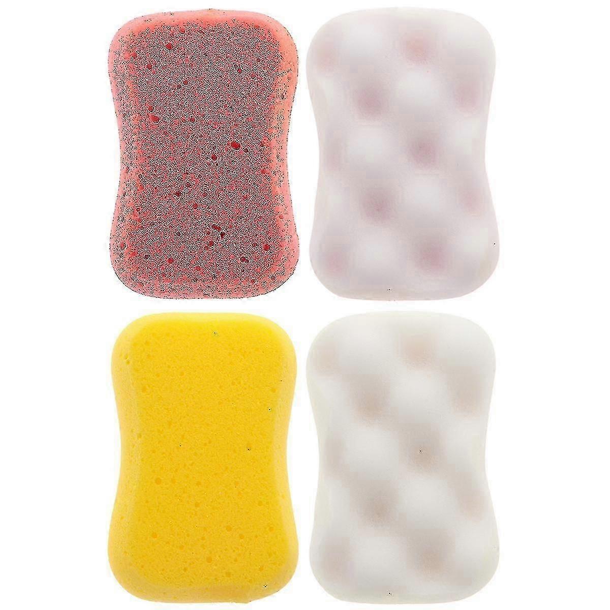 Soft 4-Piece Bath Sponge Set for a Gentle and Comfortable Shower