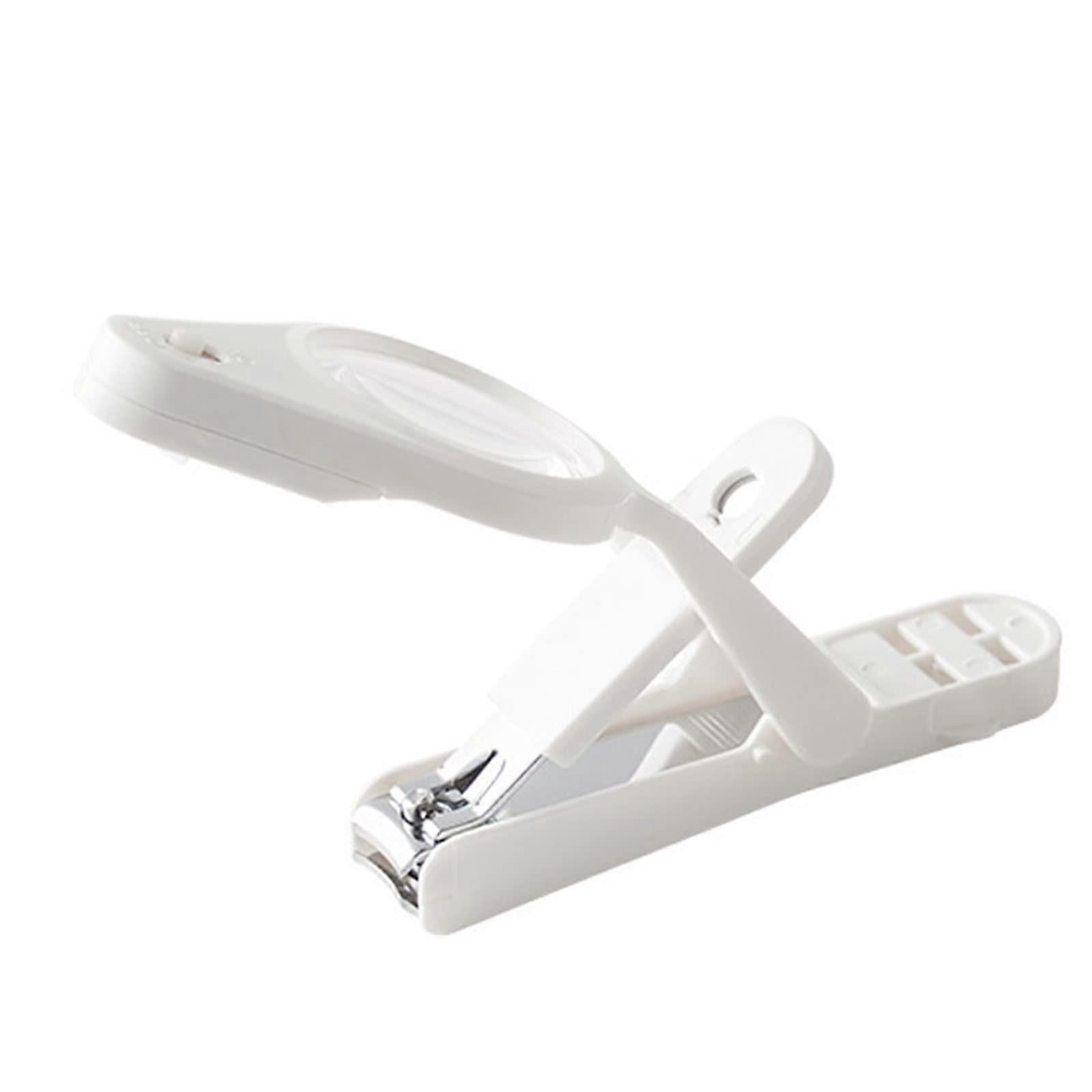 Nail Clipper Set For Men And Seniors With Thick Toenail Clippers, Catcher, Magnifier, LED Lights, White, 1.7 x 8.9 cm