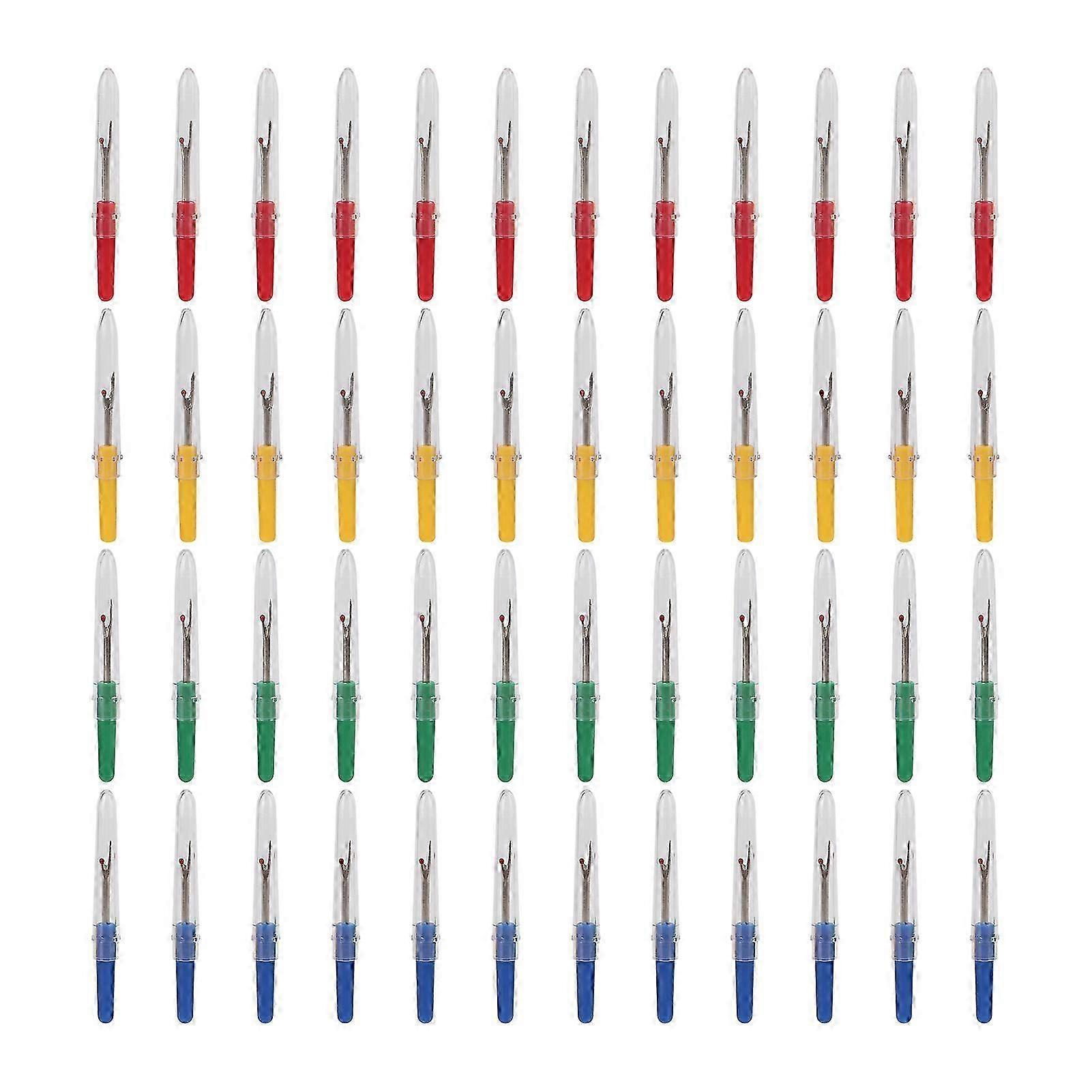 48Pcs Seam Rippers Durable Plastic Handle Thread TakeUp Device for Cross Stitch Sewing