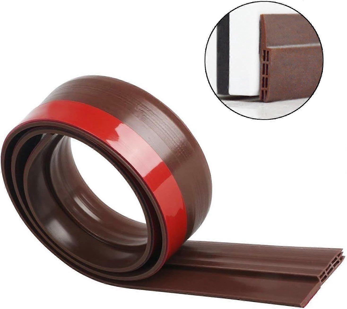 Windproof and waterproof door base - new insulating door base (quick installation), ideal for thermal, acoustic and moisture insulation (Brown 1 m *