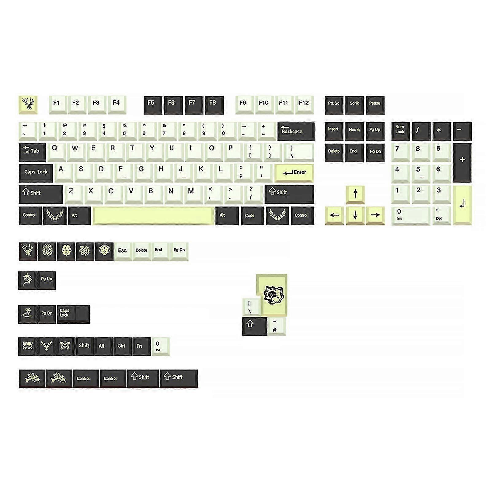 136 Keys Keycaps Cherry Height PBT Dye Sublimation Keycap For GK61/64/68/104/108 Mechanical Gaming Keyboard DIY for Key