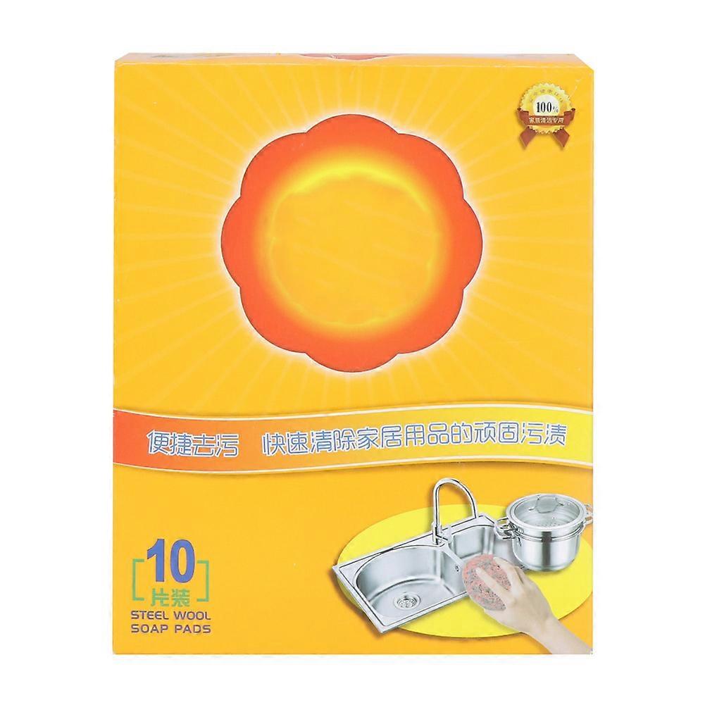 10 Pieces Steel Wool Soap Pads for Kitchen Cleaning