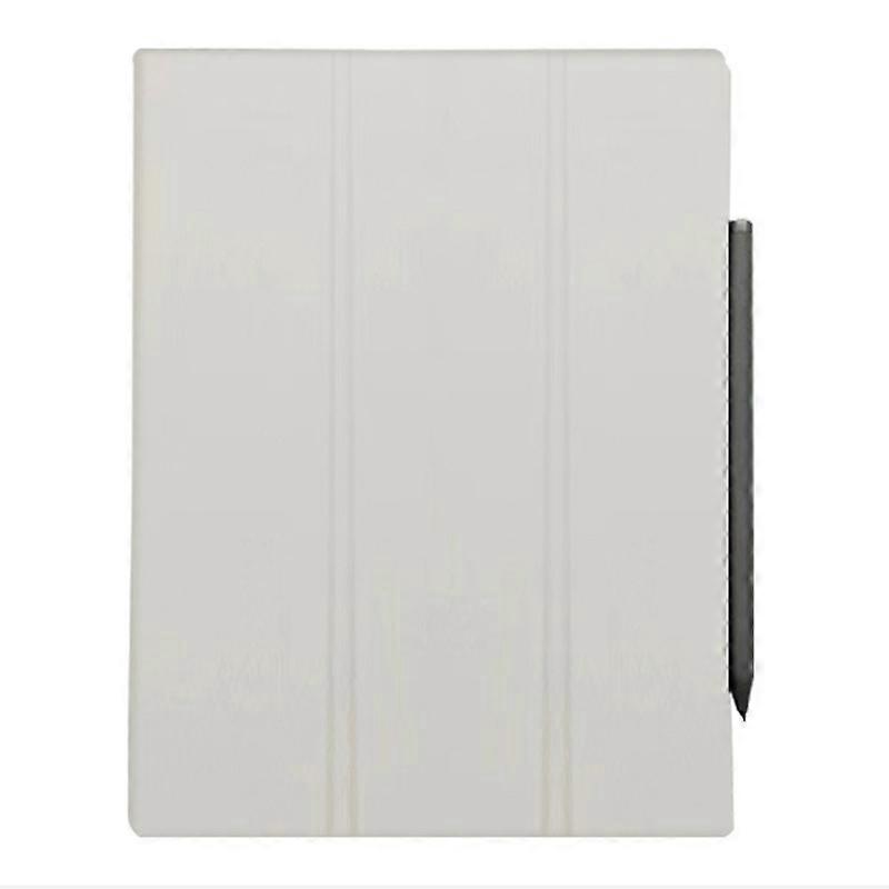 For Remarkable 2 Case Double-Side Magnetic PC+PU Leather Stand E-Reader Cover - Ivory White