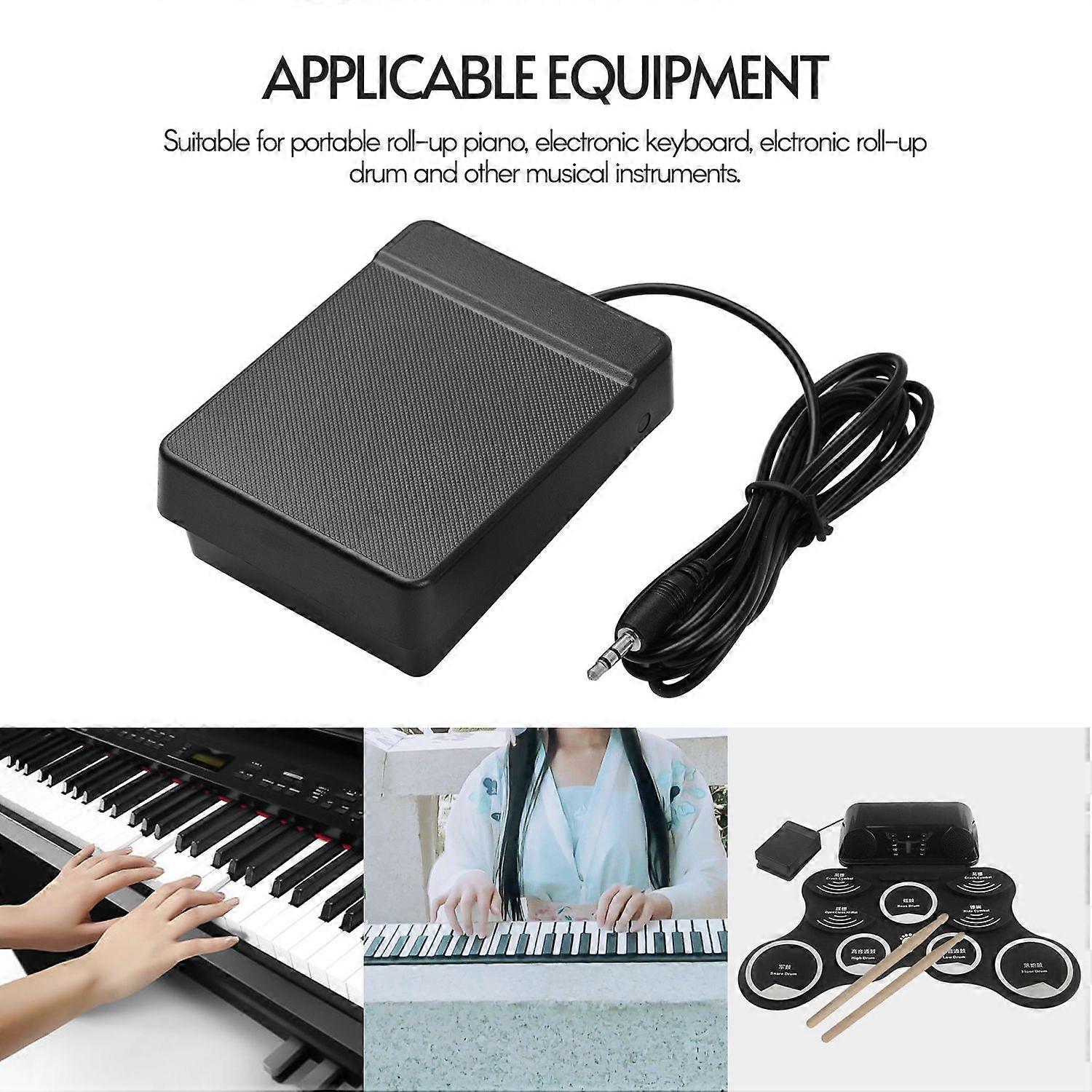 3.5mm Interface Compact Sustain Pedal Universal Single Pedal for Musical Instruments Portable Roll Up Piano Electronic Keyboard Elctronic Roll Up Drum