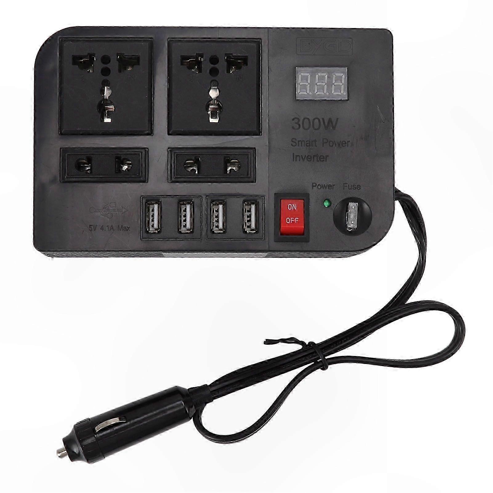 DC 12V to AC 220V 300W Power Inverter with Multi-Protection for Vehicles