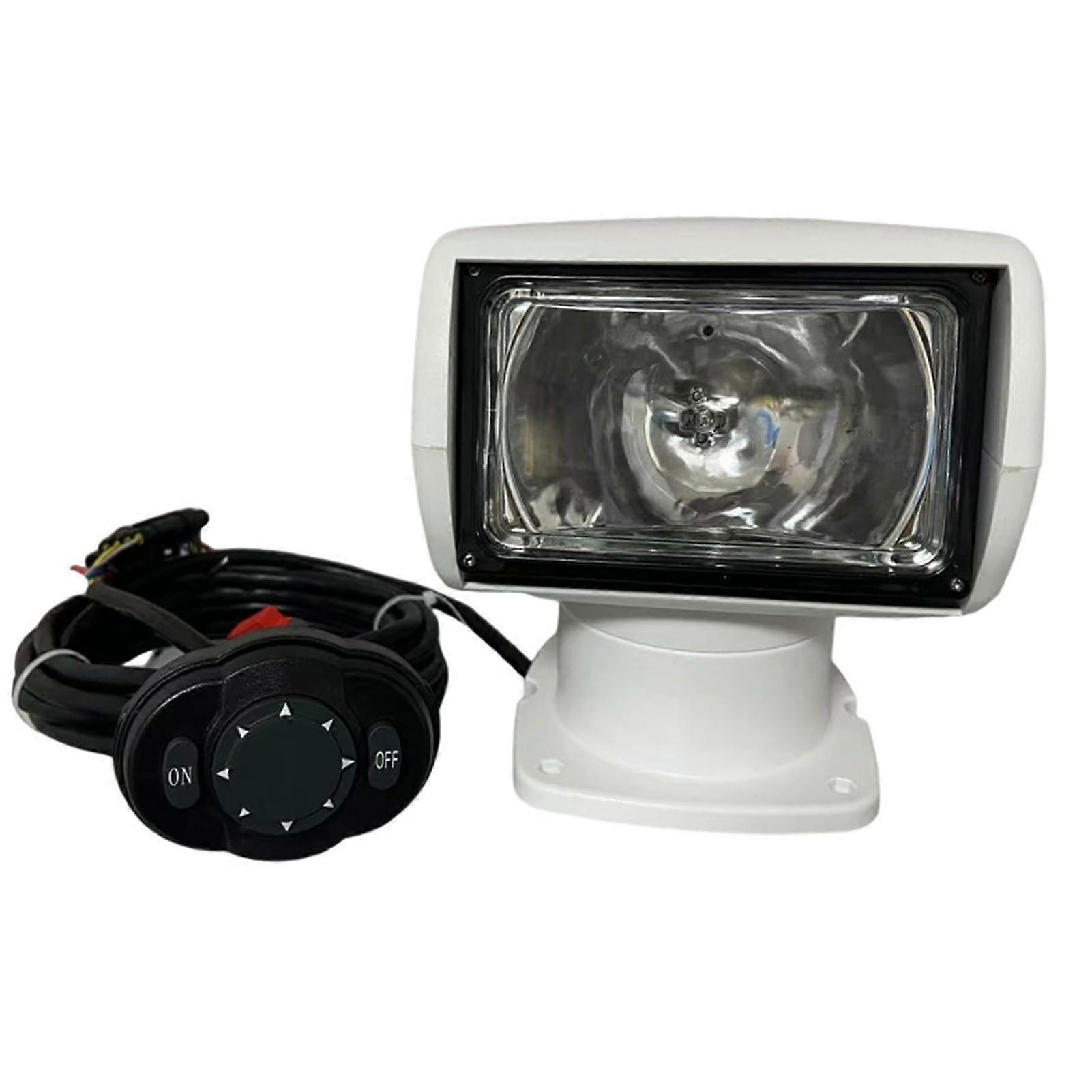 Boat Spotlight, 24V 100W 2500LM 360° Rotating Remote Control Marine Portable Halogen Searchlight IP67 Waterproof Navigation Light Ref: 8009