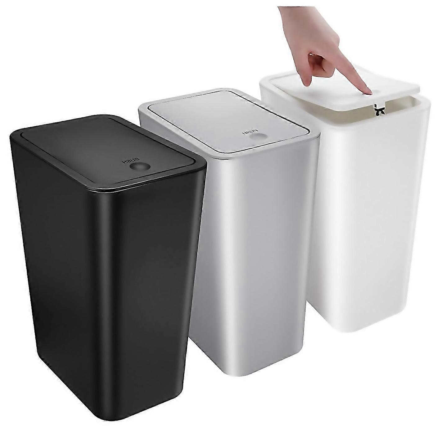 For 3pcs Small Bathroom Trash Can With Lid 26 Gallon Slim Garbage
