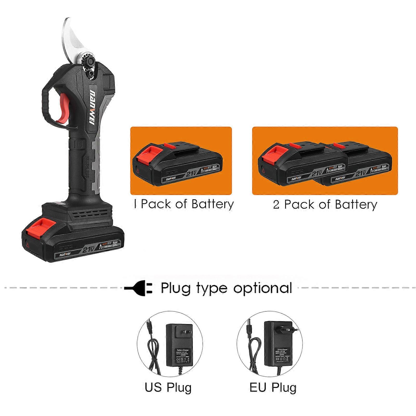 21V Brushless Cordless Pruner 10Ah Battery 30mm Cutting Diameter