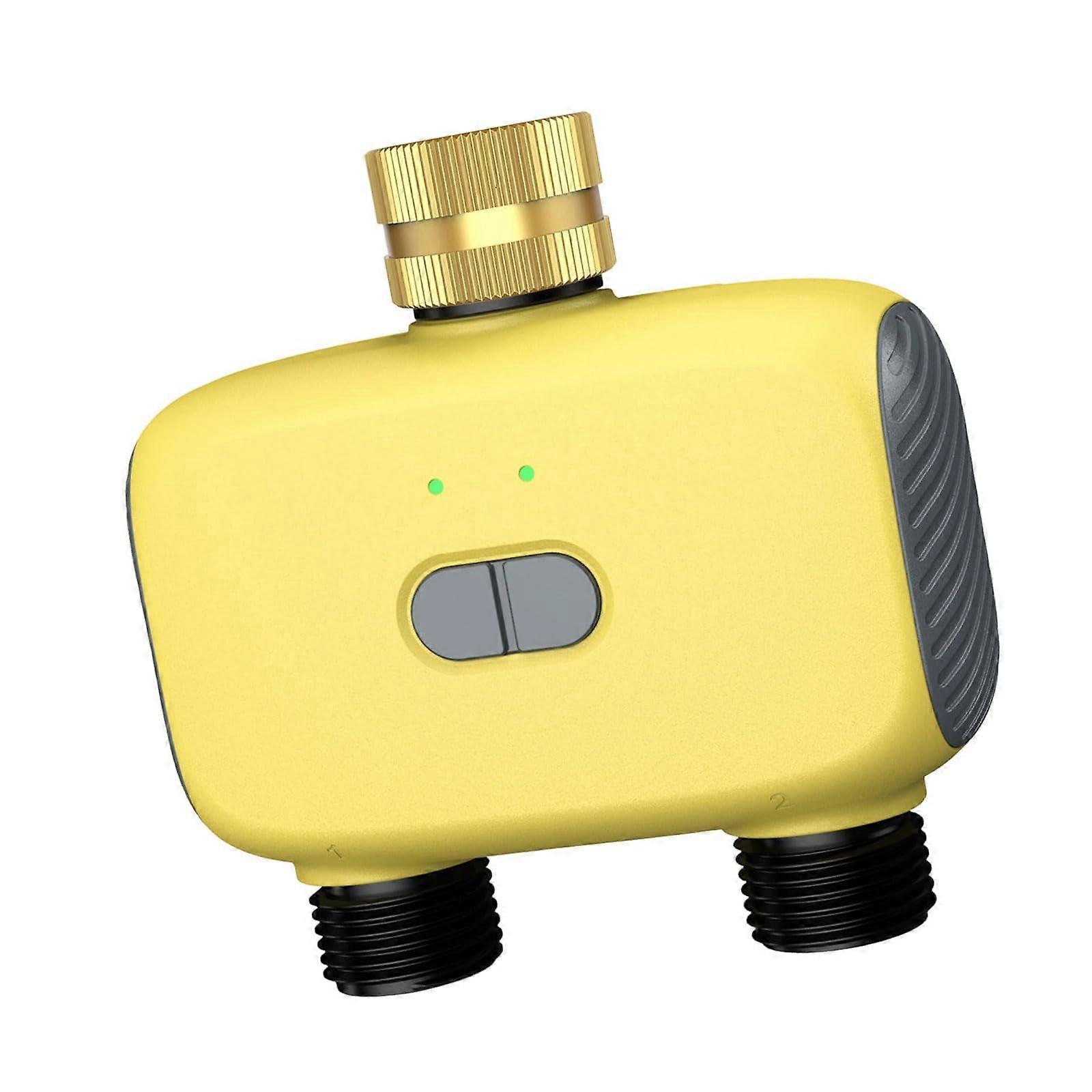 Garden Irrigation Sprinkler Timer With Double Outlet App Controlled ABS Plastic Easy To Use 3/4 Inch Hose Compatible