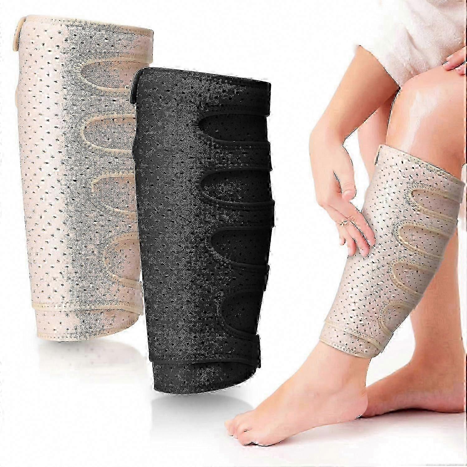 2 Adjustable Calf Compression Wraps for Lymphedema & Swelling Relief