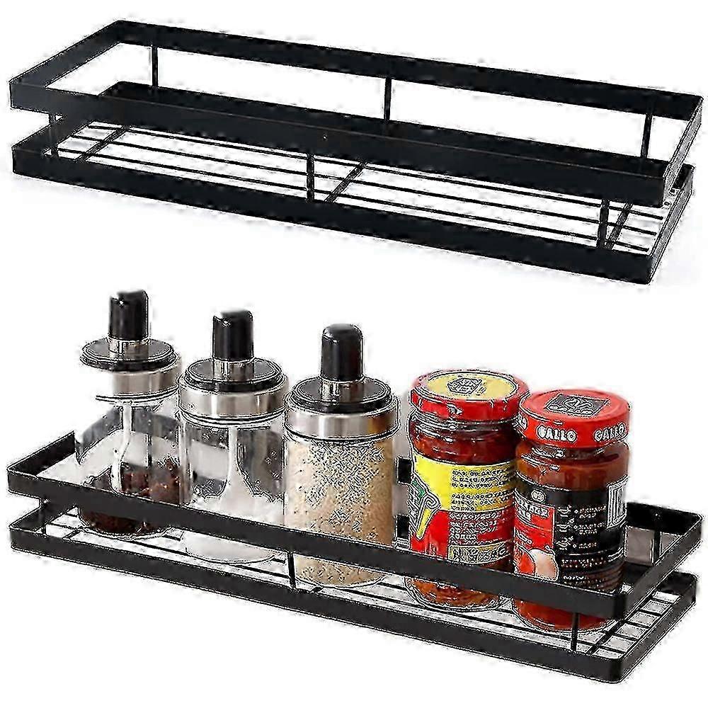 Kitchen Spice Rack, Set Of 2 Wall-mounted Spice Rack, Space-saving ...