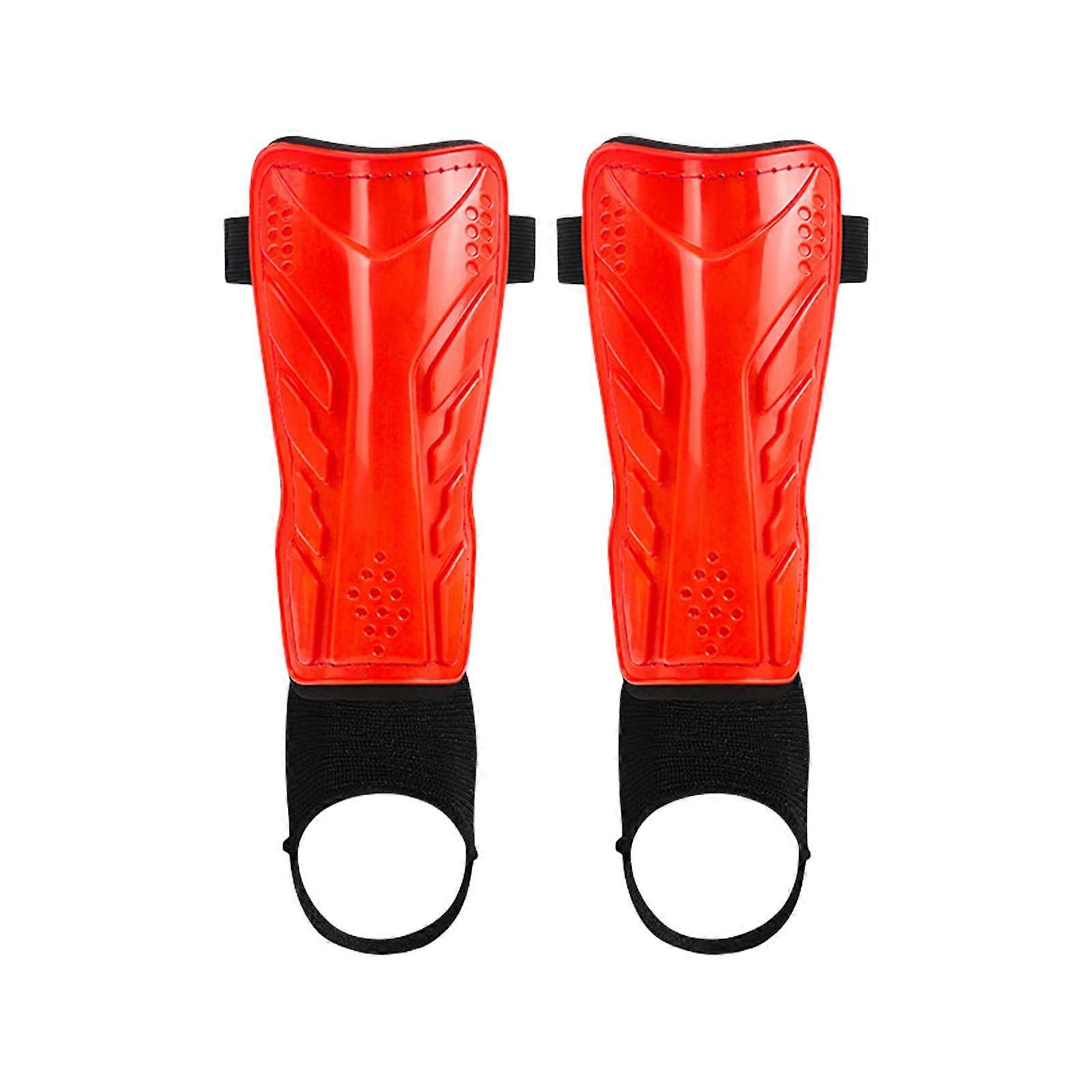 Soccer Shin Guards One Pair Small Size Red For Kids Teens Adults - Football Shin Pad Protective Equipment