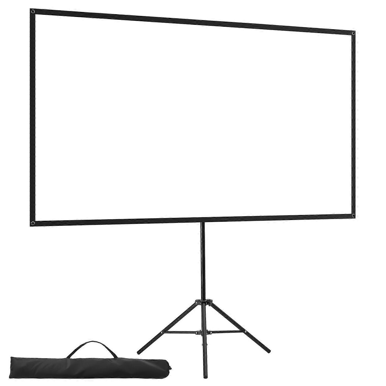 Projector Screen with Stand, 80 Inch 160 Wide Angle Projection Screen, 16:9 4K HD Wrinkleless Portable Tripod Screens