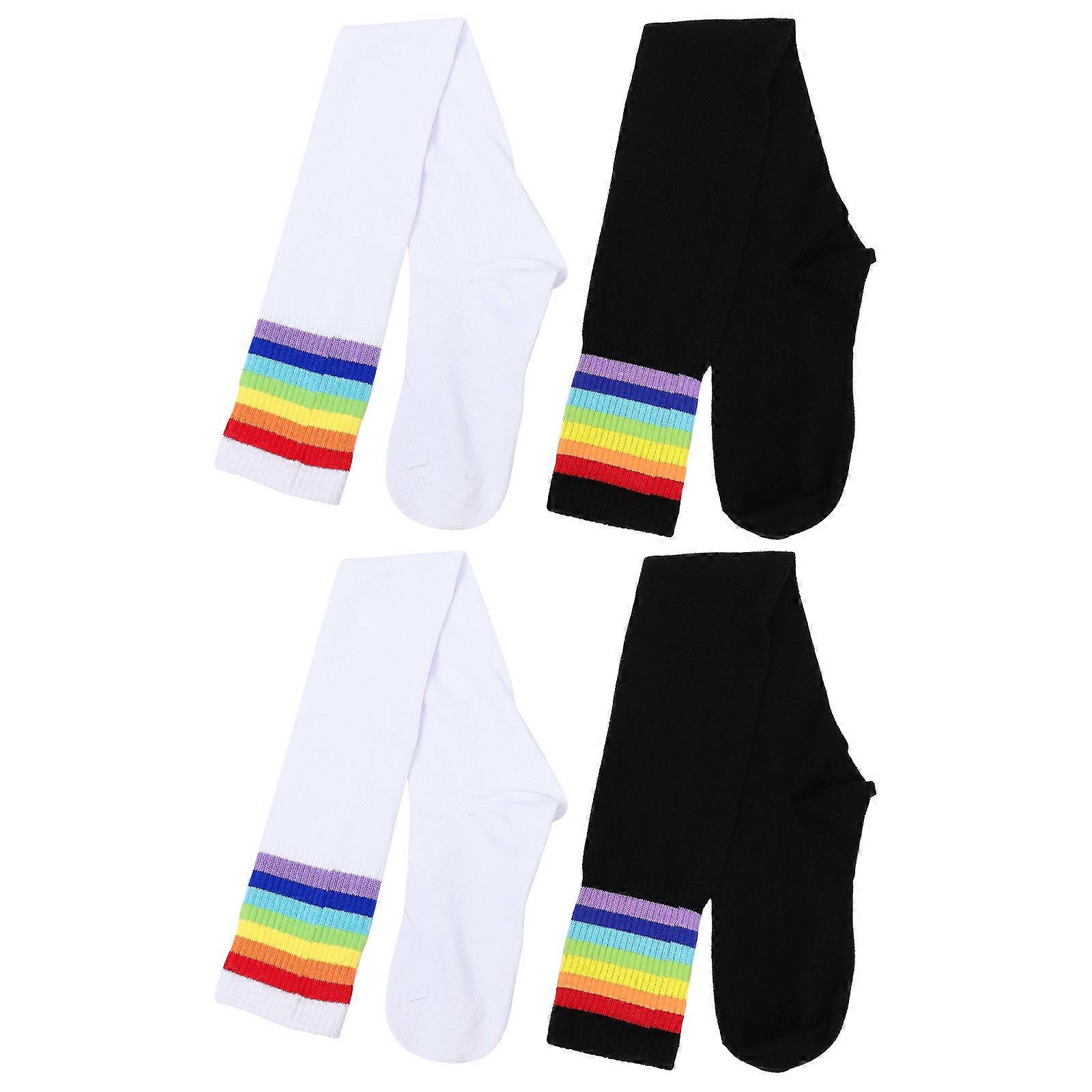 Assorted Color Long Stockings with Comfortable Breathable Polyester Material for Wearing Use 2 Pairs