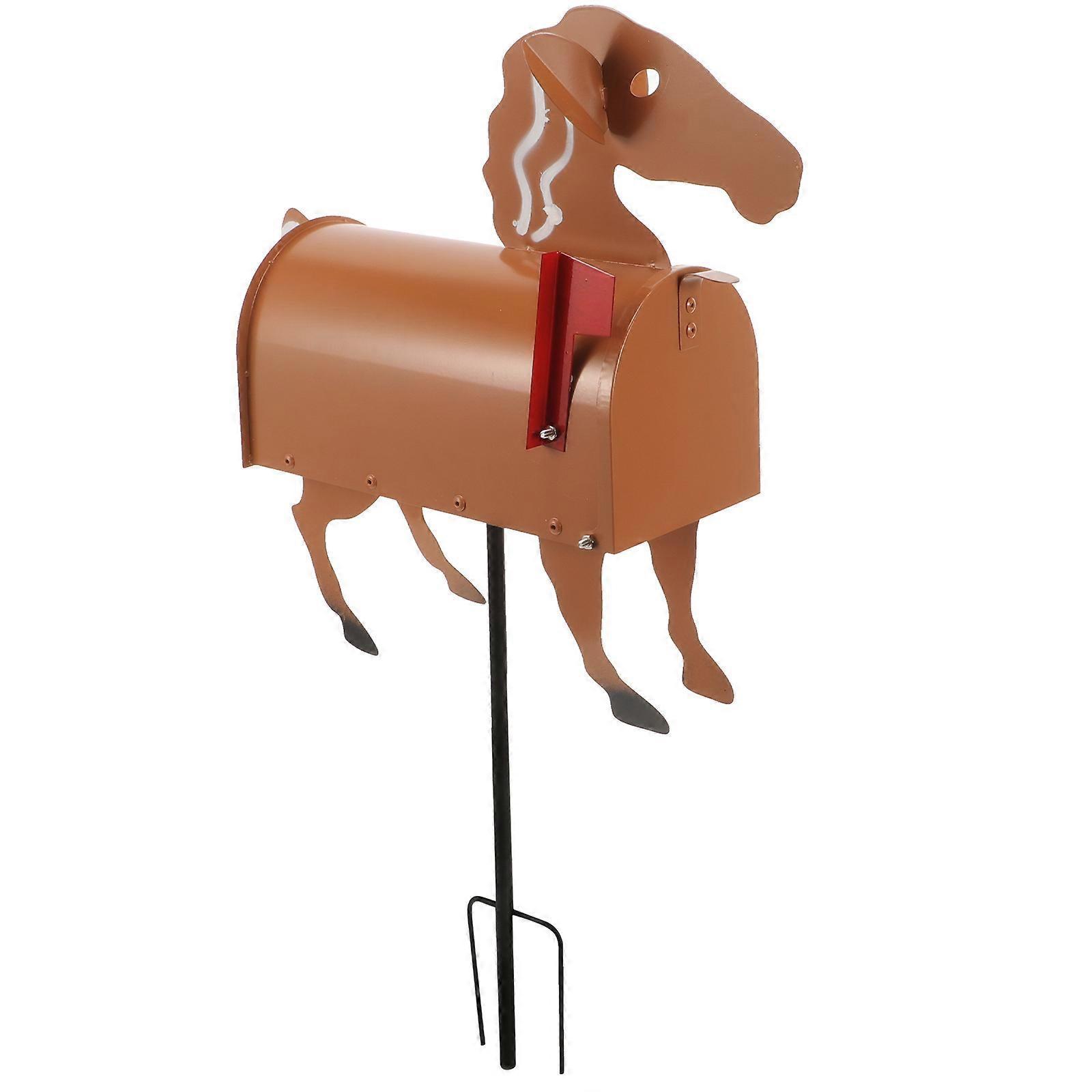 Outside Mailboxes Horse Shaped Mailbox Unique Mailbox Sculptures Metal Mailbox Creative Iron Mail Box Post Box For Garden Yard Decor
