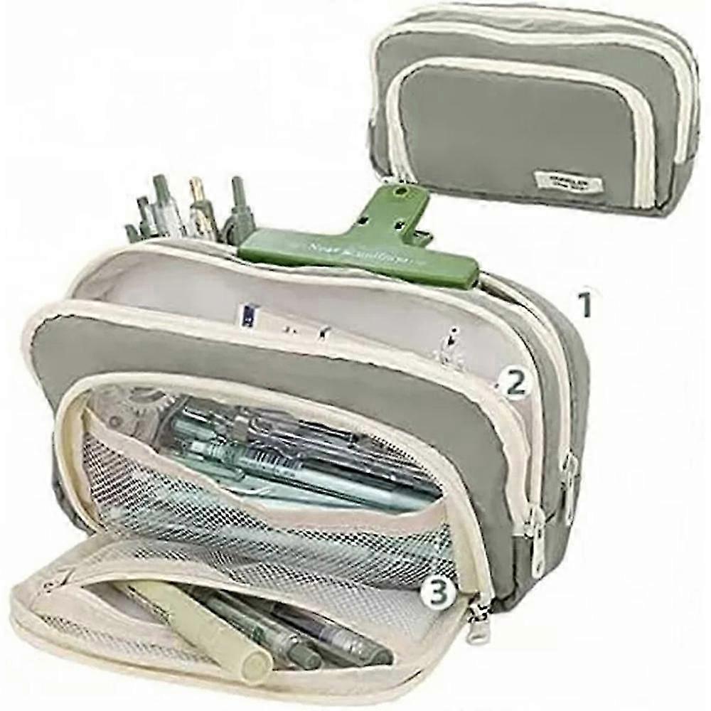 Big Capacity Pencil Case with 3 Compartments for Simple Storage