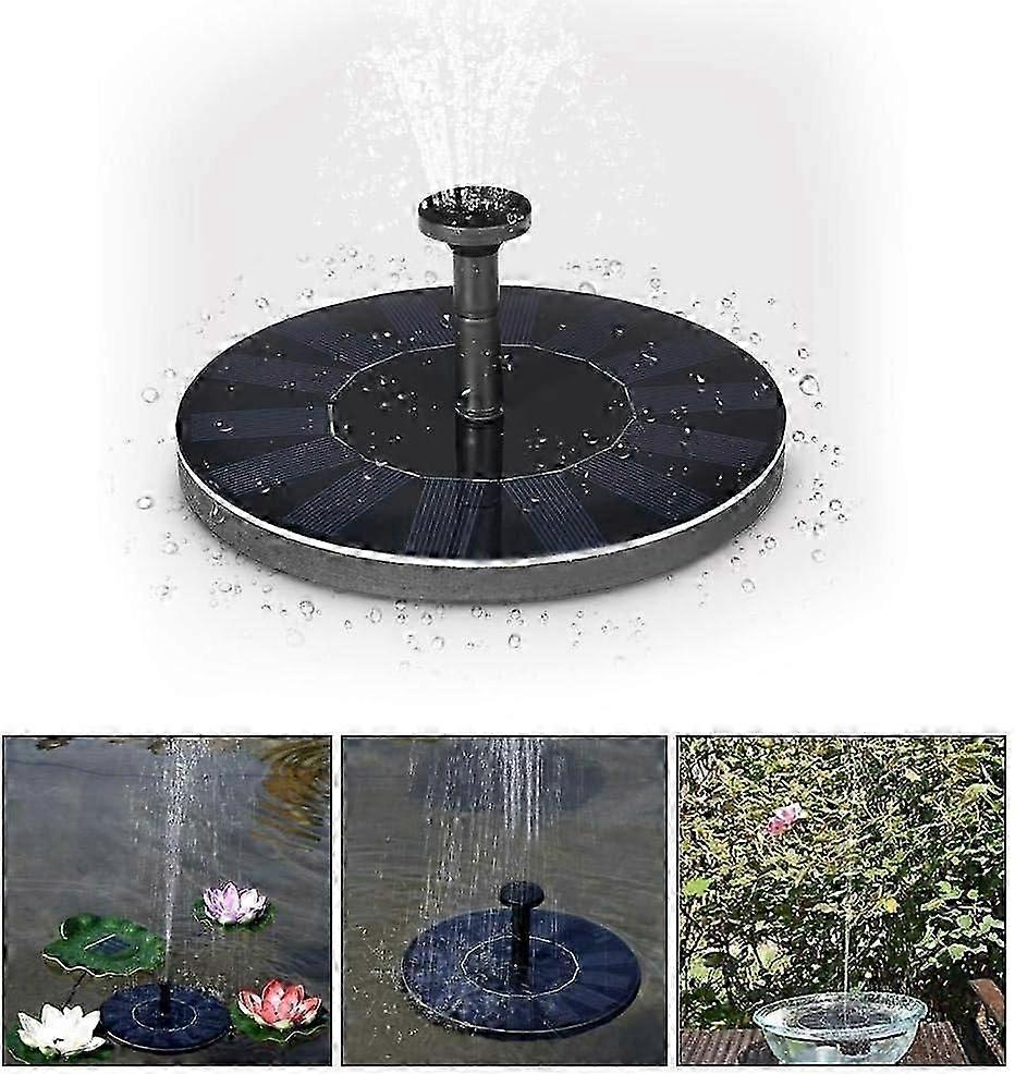 Mini Solar Floating Birdbath Fountain Solar-Powered Submersible Floating Pool Water Pump Floating Fountain Pond with Spraying Nozzle for Garden Plants