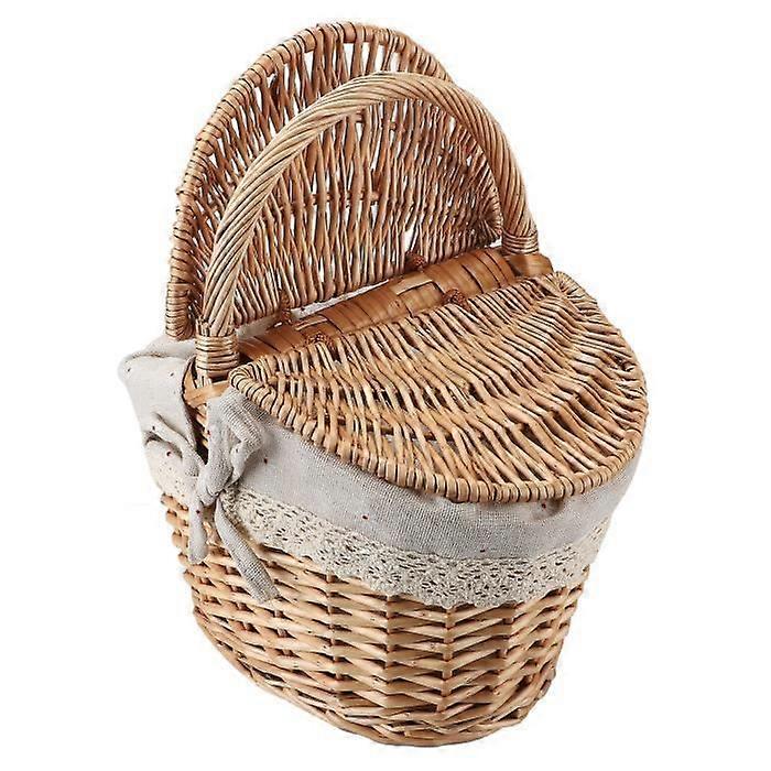 Picnic Basket - OMABETA - Wicker Basket - Portable - Handmade - Brown