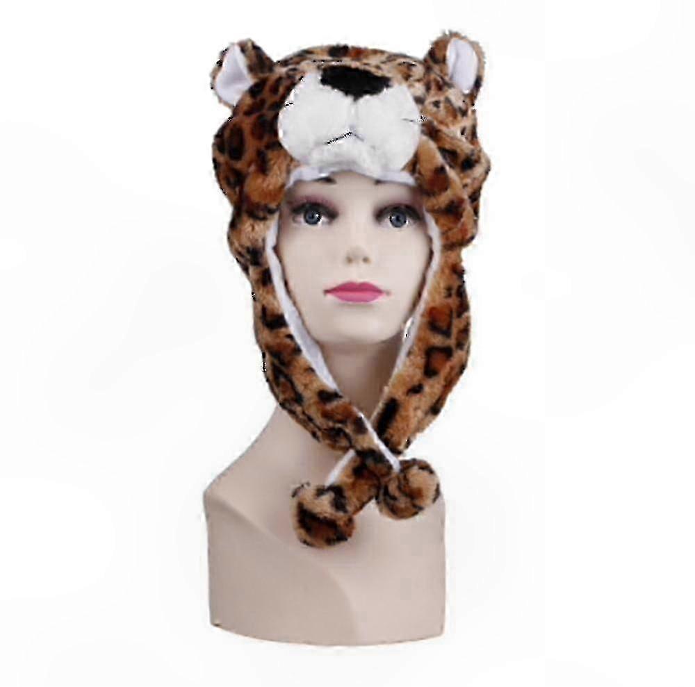 Chapeaux en peluche doublés de polaire d’inspiration animale pour femmes - Accessoire d’hiver en polyester doux