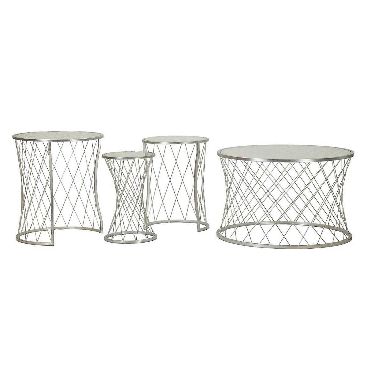 MF571 Table basse, Argent, Métal, 70x70x45 cm