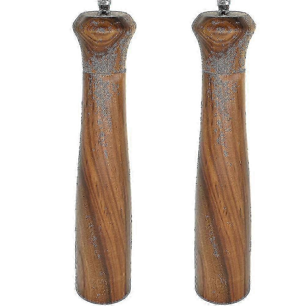 Salt and Pepper Grinders - Adjustable Acacia Wood Salt and Pepper Grinders with Ceramic Grinding Core