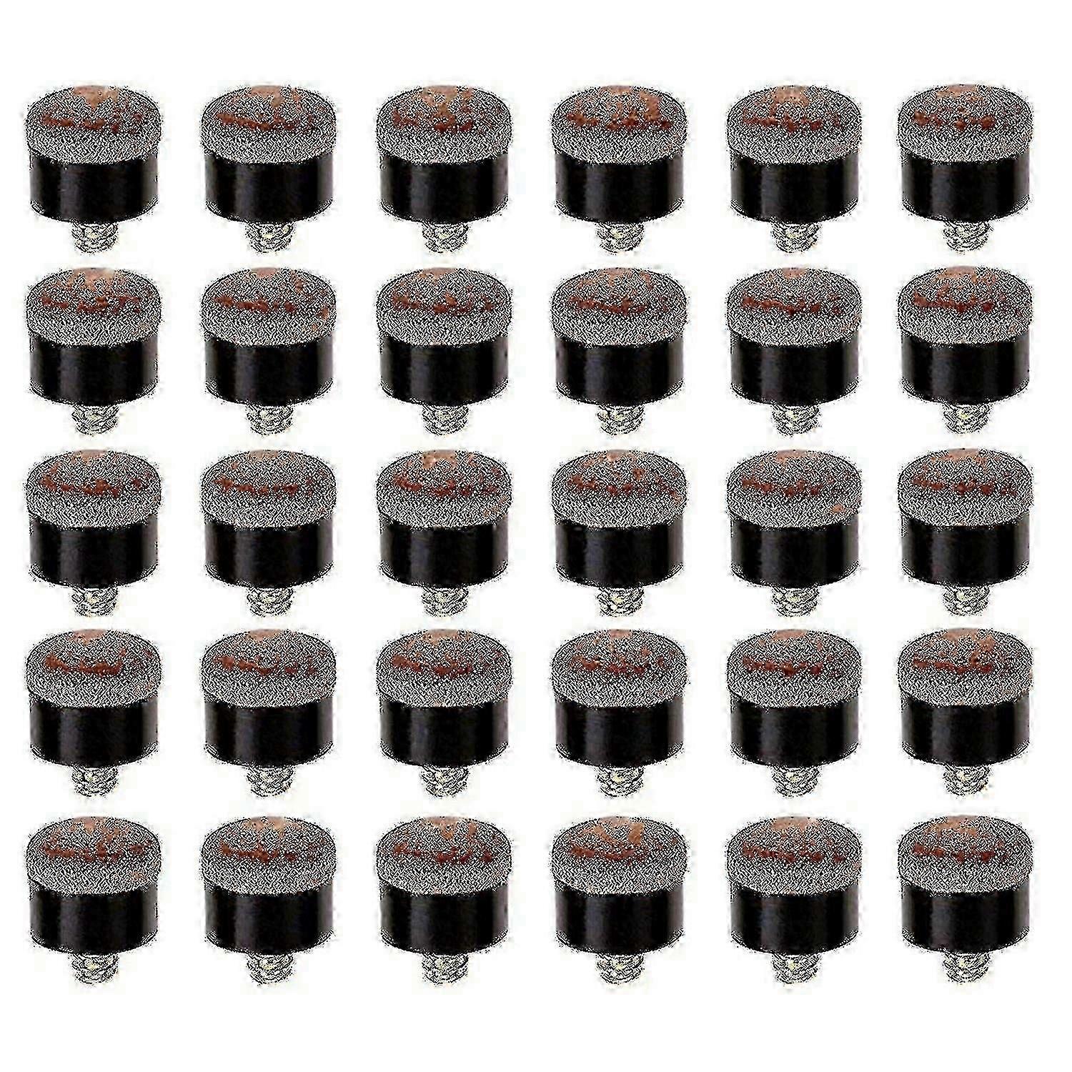 30-Pack Pool Cue Screw-In Tip 12mm Replacement Pool Cue Tips Compatible with Pool Cues and Snooker
