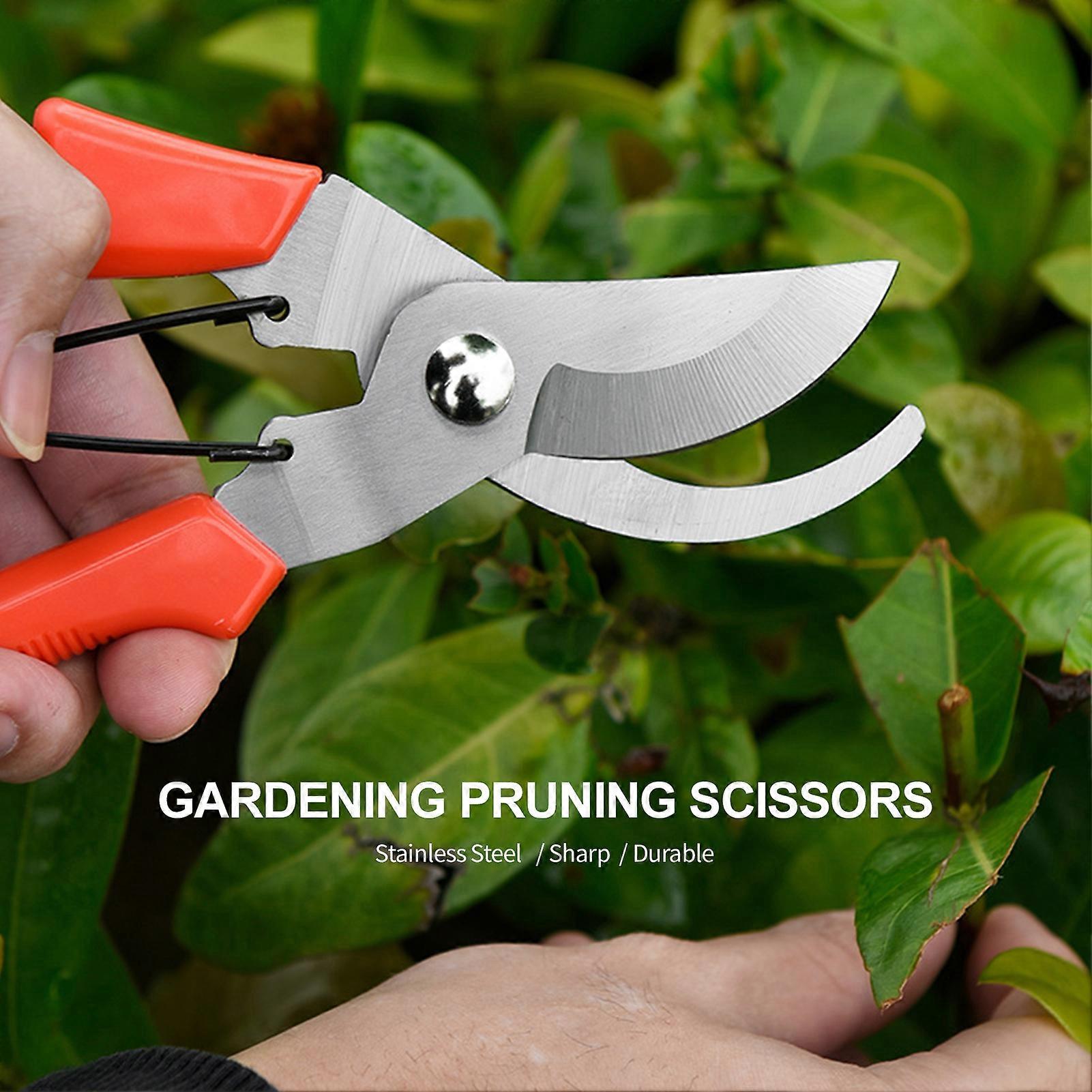 Professional Pruning Shears 15mm Stainless Steel Orange Handle