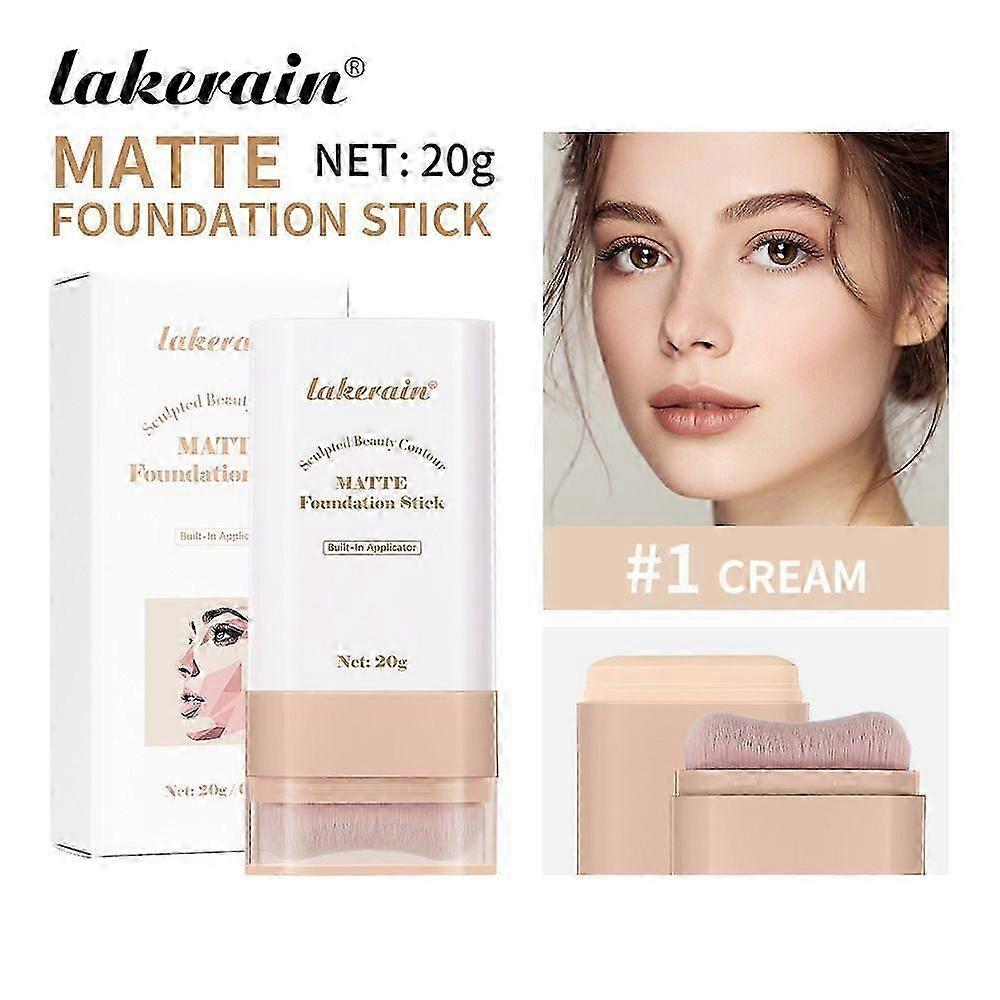 Matte Foundation Stick - Full Coverage Concealer And Contour Stick With Built In Applicator,Light Weight,Long Wearing,Waterproof
