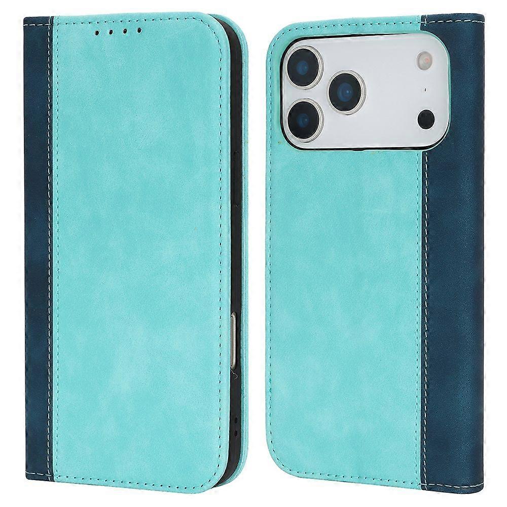 For iPhone 17 Pro Max Case Calf Texture 3 Card Slots Color Splicing Leather Phone Cover