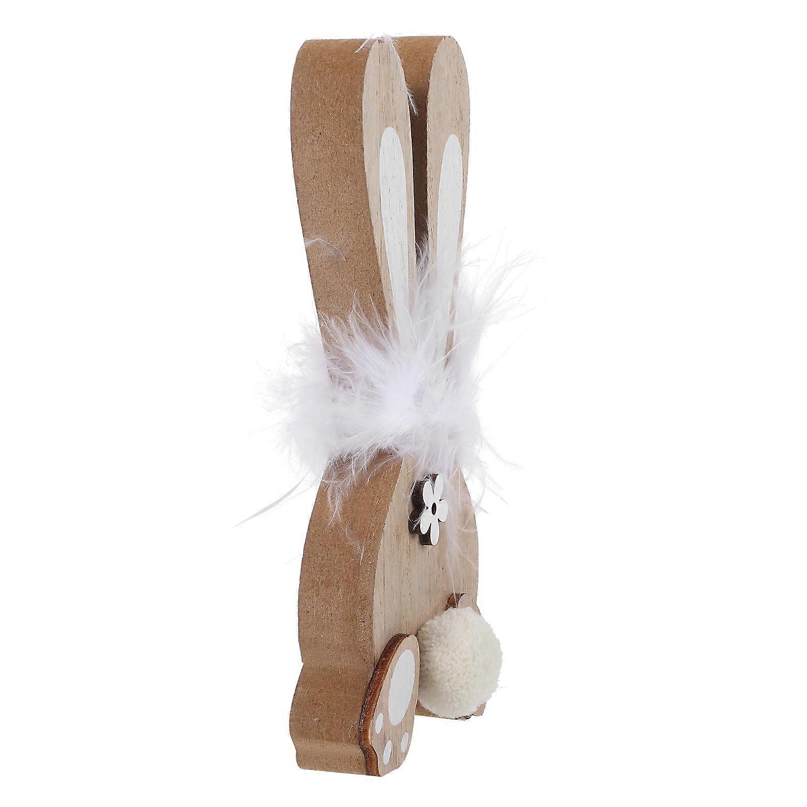 Wooden Carving Sculpture 2Pcs for Easter Party Decoration