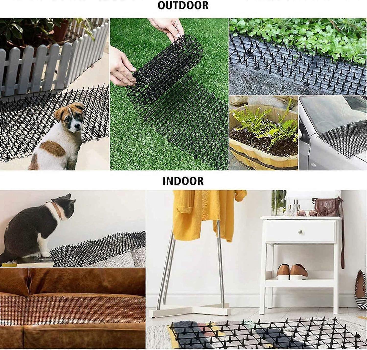 Cat Mat With Spikes 4 Pack Indoor Outdoor Repellent Deterrent Garden Mat For Cats Dogs Animals Size 2 Meters