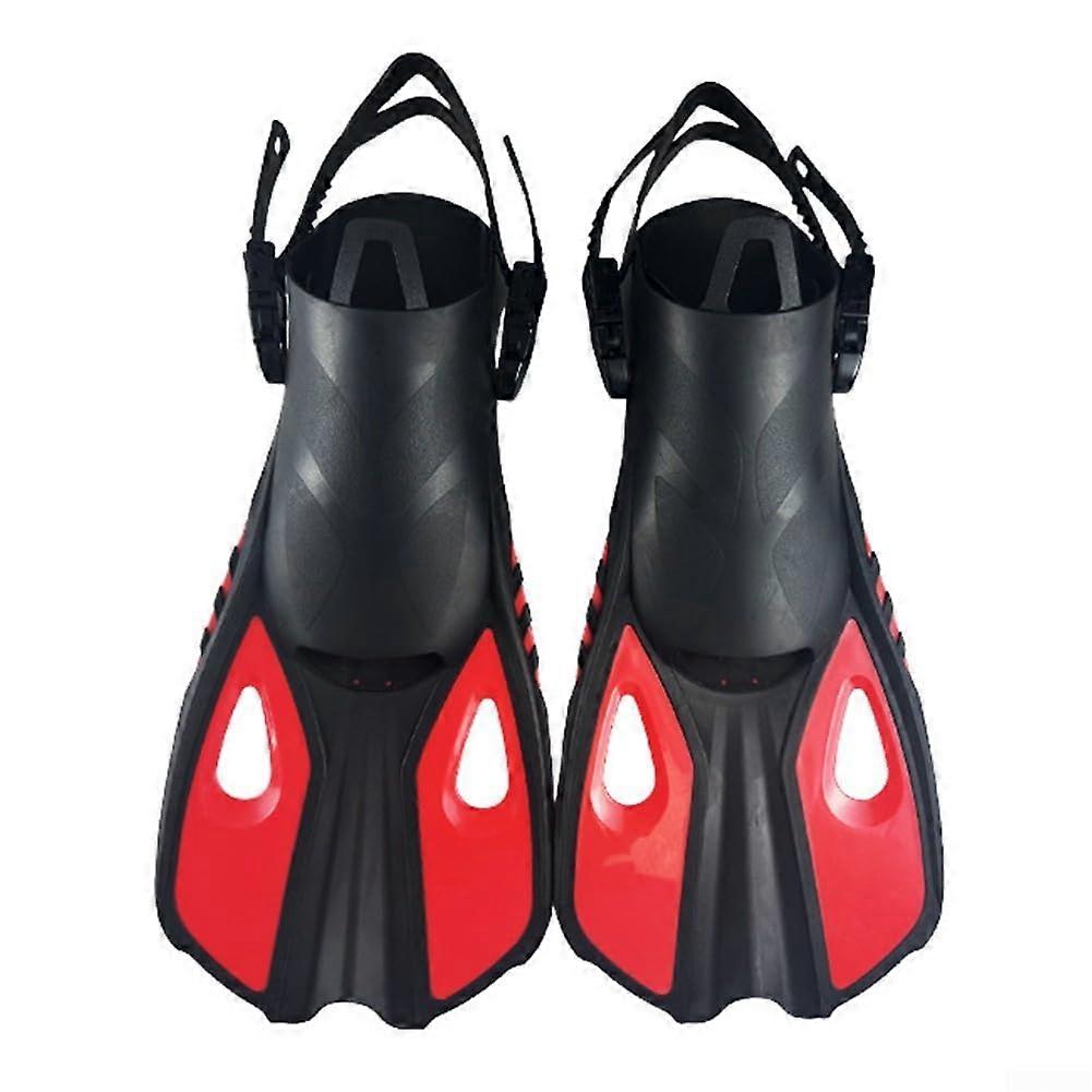 Snorkeling Fins Adjustable Design, Size S/M, Red, Swimming Techniques And Body Posture