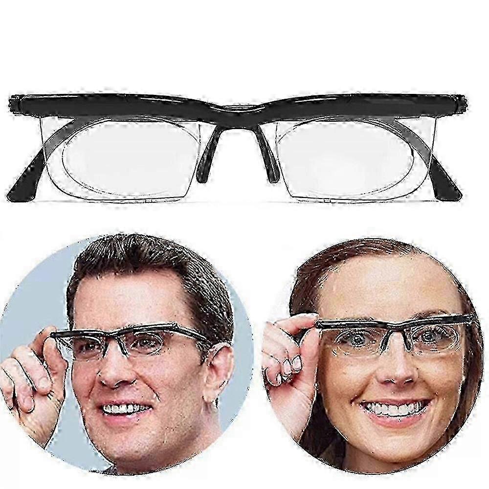 Adjustable Focus Reading Glasses for Seniors and Older Adults - Clear Vision, Variable Focus Glasses with Adjustable Dial from -6D to +3D