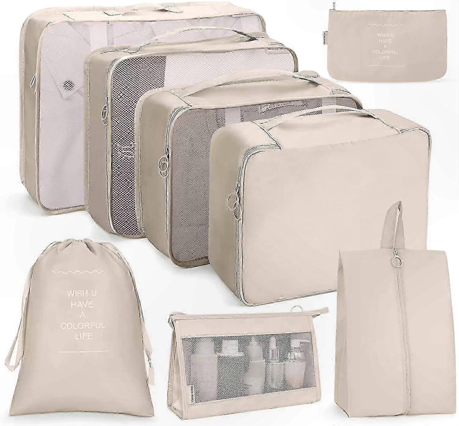 8-Piece Packing Cube Set for Travel Suitcase Organization Solution