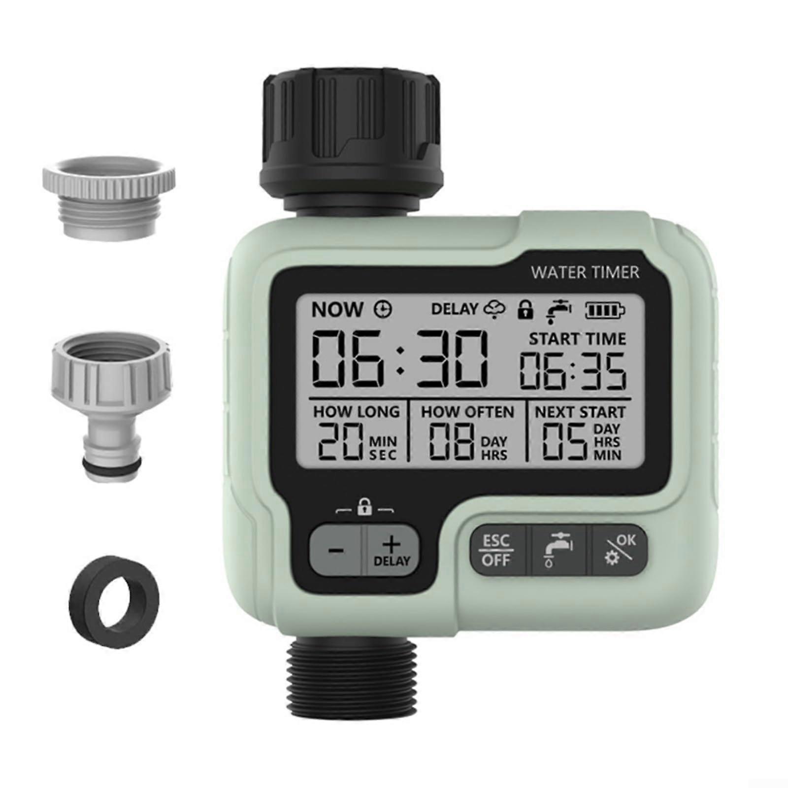 Irrigation Timer for Garden Hose Sprinkler System, Energy-Saving with Manual Option and Weather Adaptability