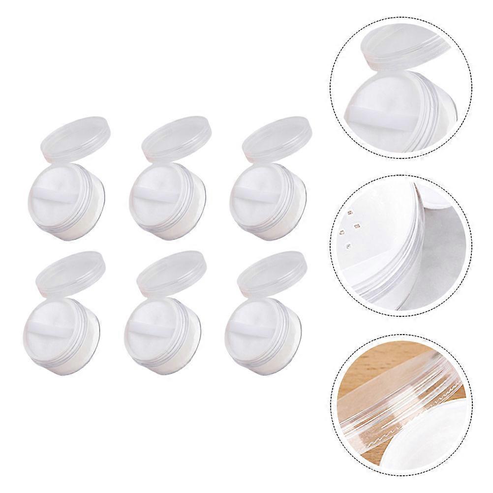 Loose Powder Box White Portable Powder Container for Storage 6Pcs