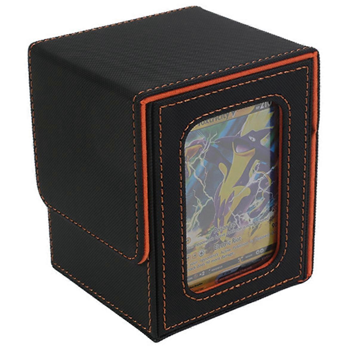 100+ Game Card Box Card Storage Box -Black & Orange