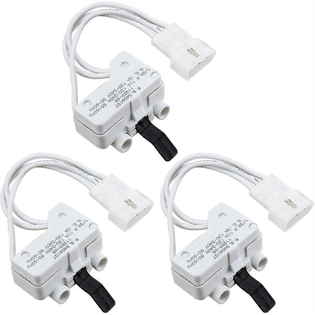 3406107 WP3406107 Dryer Door Switch 3Pack - Fit for Dryers AED4475TQ1 MEDC400VW0 AGD4475TQ1