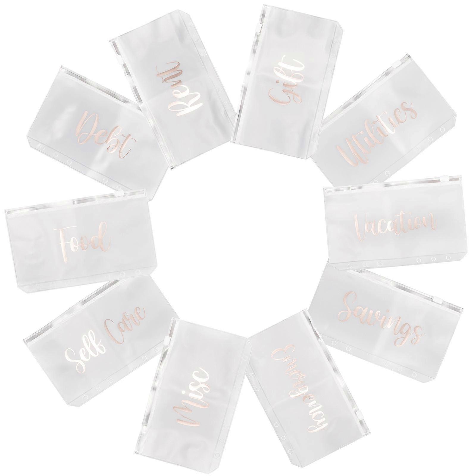 Binder Pockets PVC 6-Hole Binder Folder for Organizing Papers 50Pcs