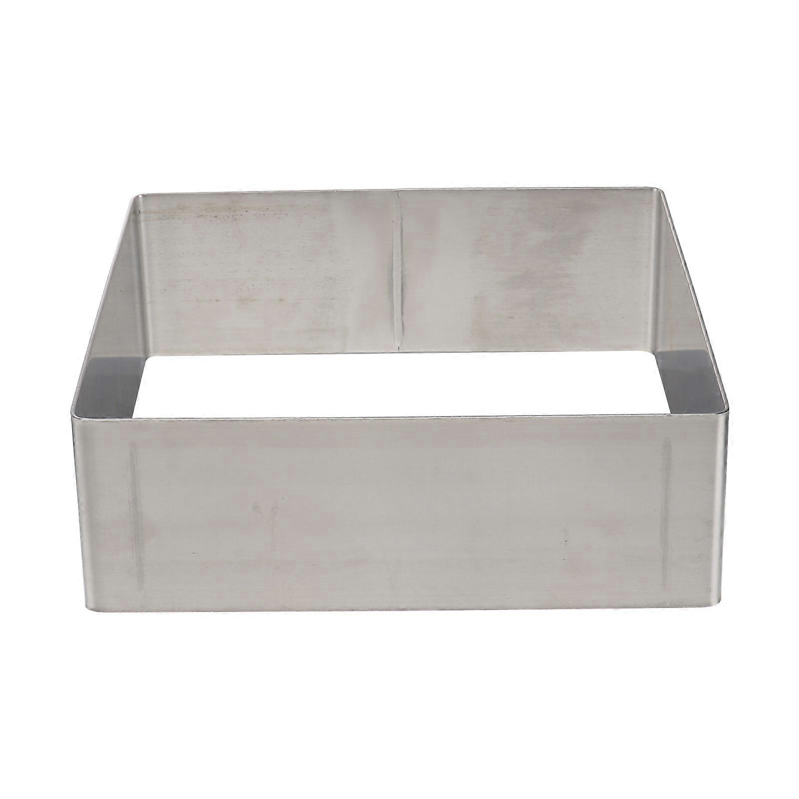 Silver Square Cake Mold Stainless Steel Mousse Ring for Cutting 3Pcs