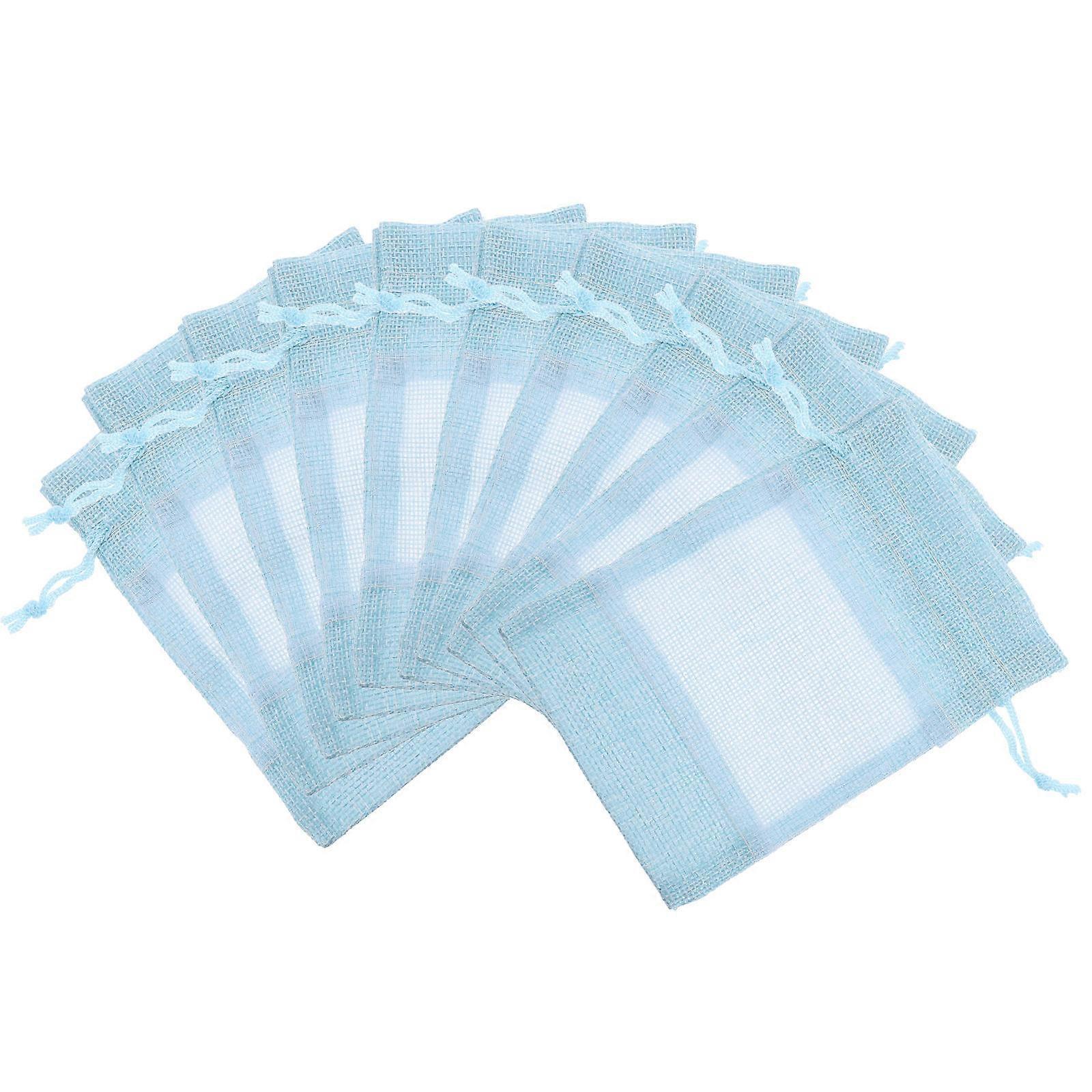 Jewelry Pouches Cloth Drawstring Bags for Home 30Pcs Blue