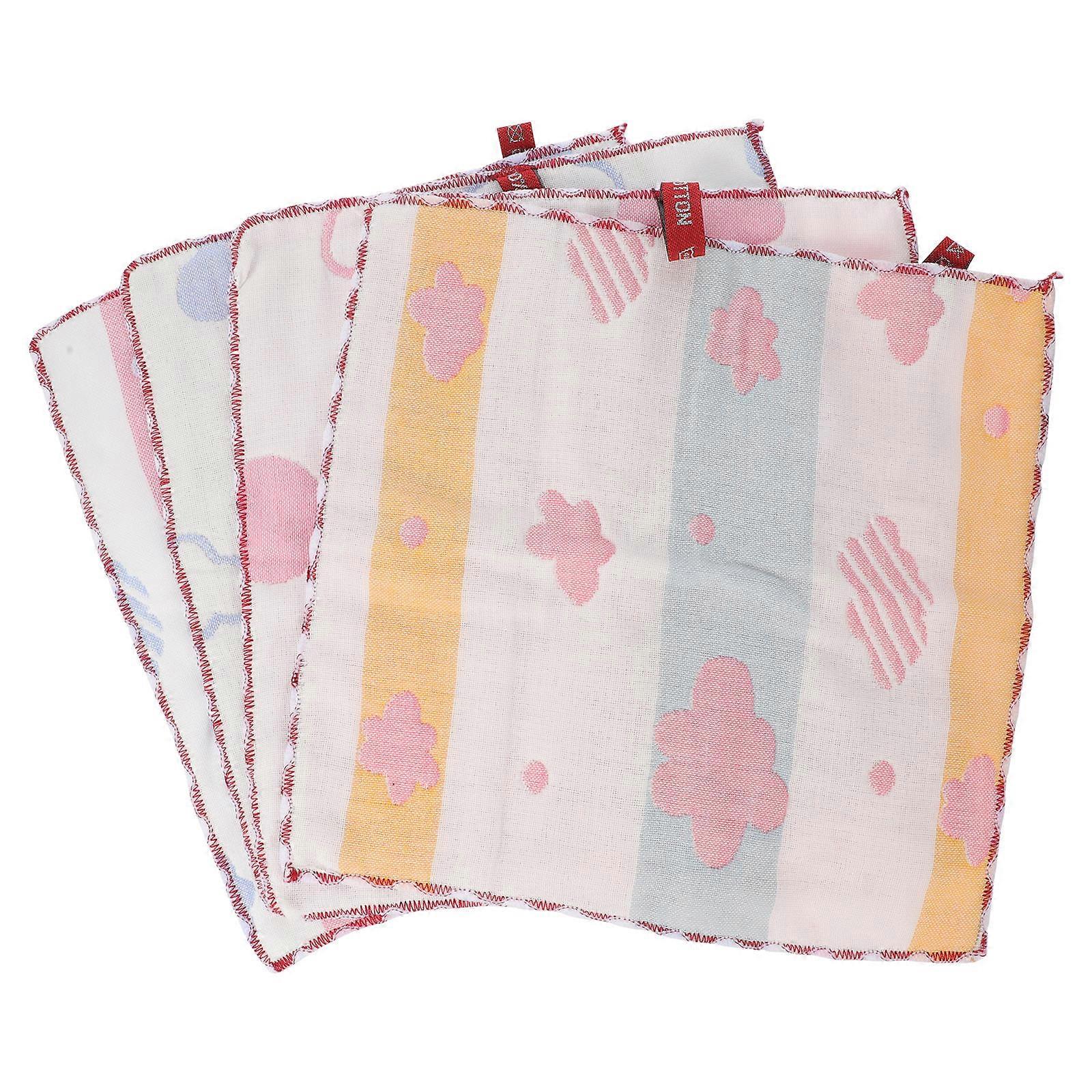Infant Cotton Saliva Towel for Baby Use Nursing Towel 4Pcs Assorted Color