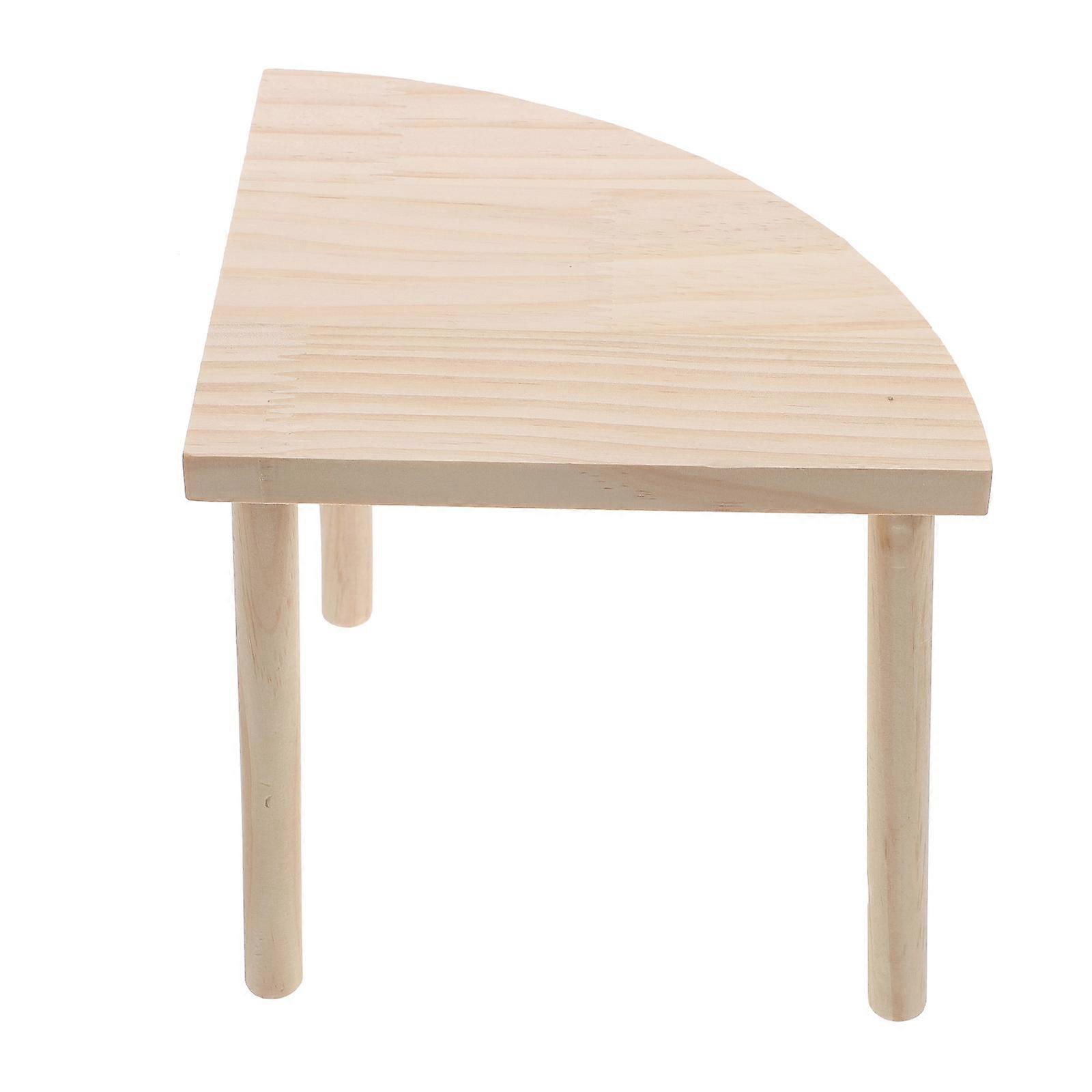 Fan-Shaped Hamster Play Platform For Small Pet Animals Light Brown Size 18.5x18.5x19CM 1Pcs