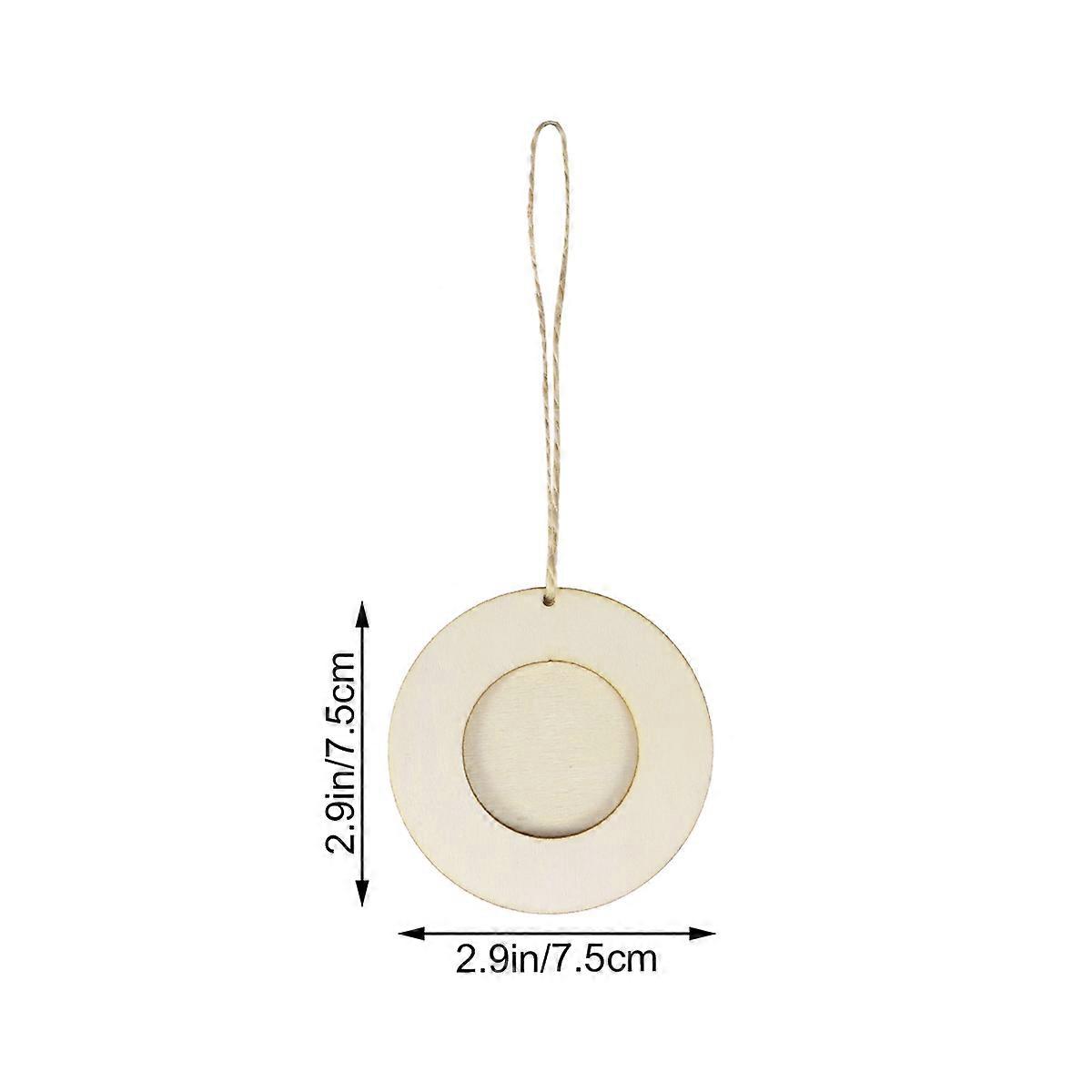 30Pcs Mini Wood Photo Frame Round Shape For Wall Decoration And Photo Display Perfect For DIY Crafts With Hanging Rope Included