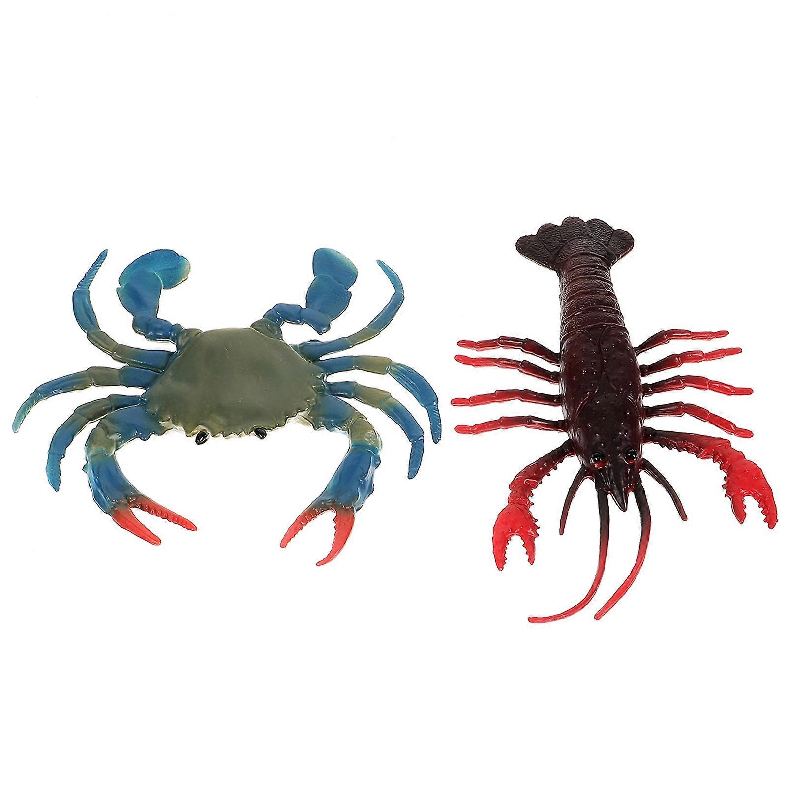 Educational Aquarium Crab Toy for Decor with 4Pcs Shrimp Simulation