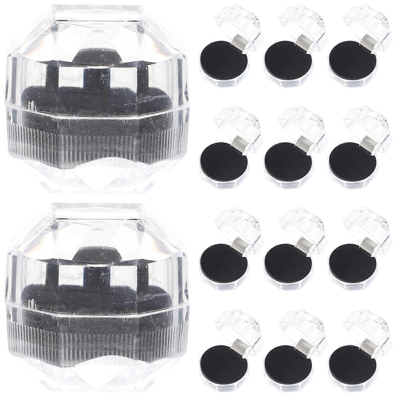 Transparent Ring Cases for Wedding Engagement Ring Box Organizer 80Pcs